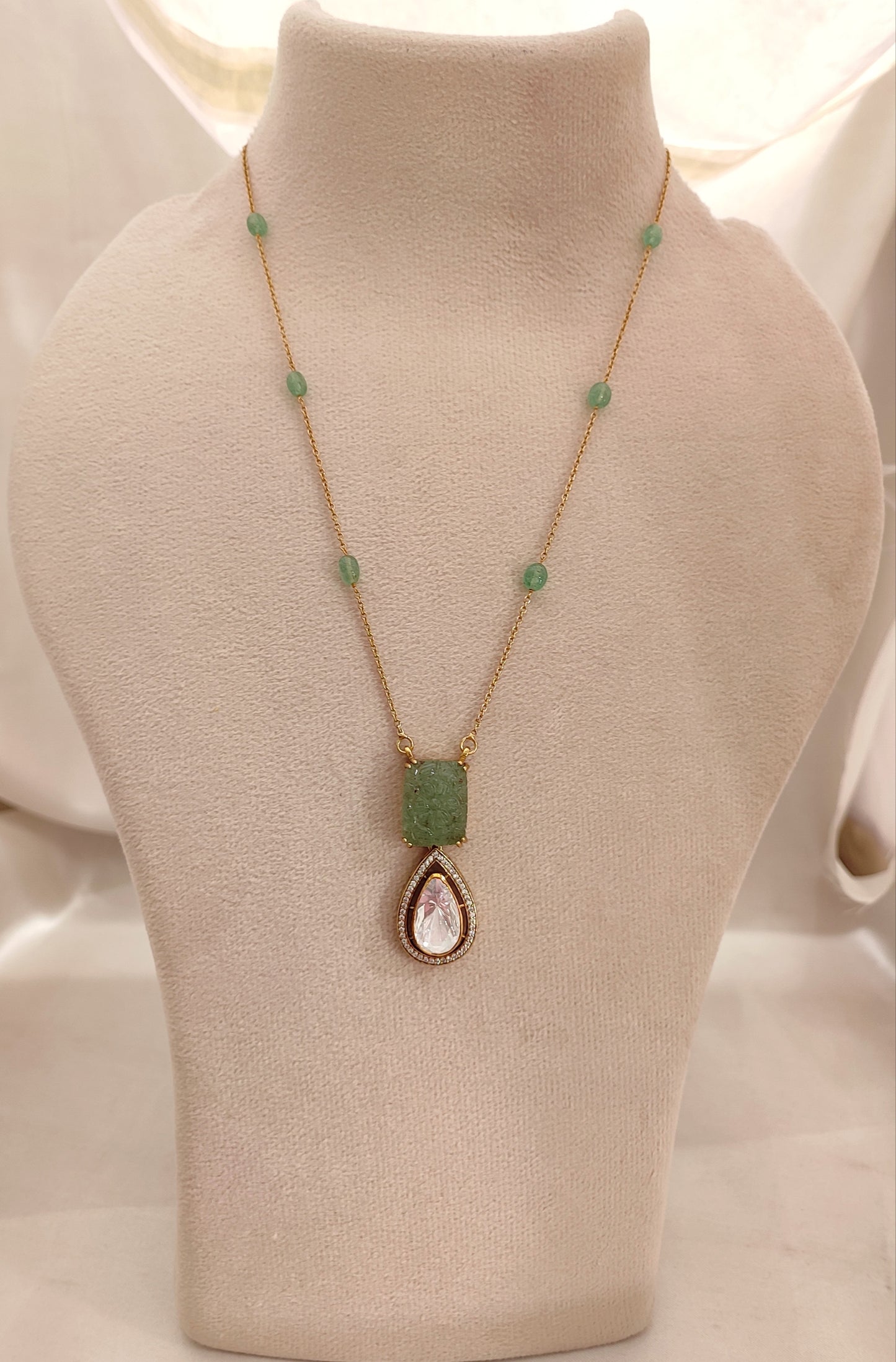 Elysian Emerald Drop Pendant Set