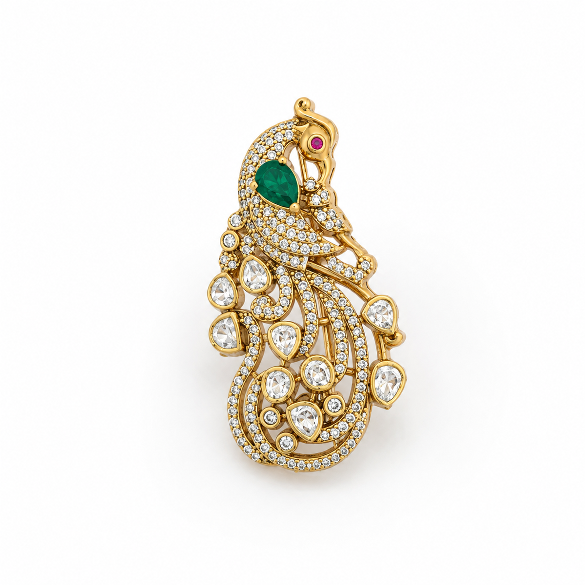 Rajwada Peacock Grace Brooch