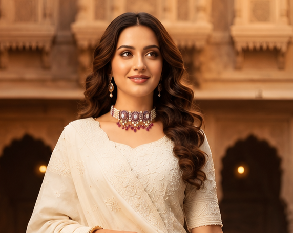Regalia Ruby Pearl Choker