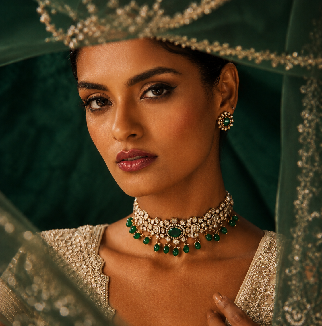 Virasat Emerald Choker Set