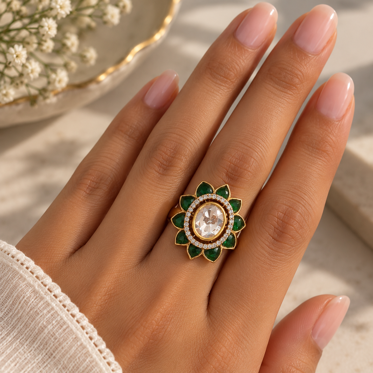 Virdian Floral Ring