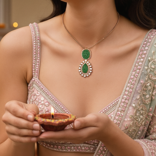 Vintage Emerald Charm Pendant