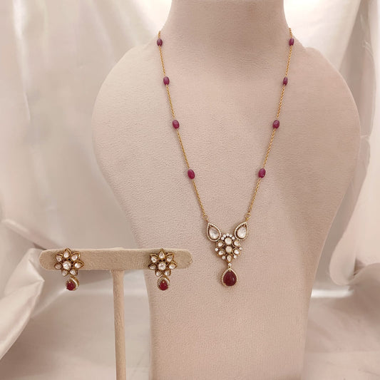 Crimson Bloom Pendant Set