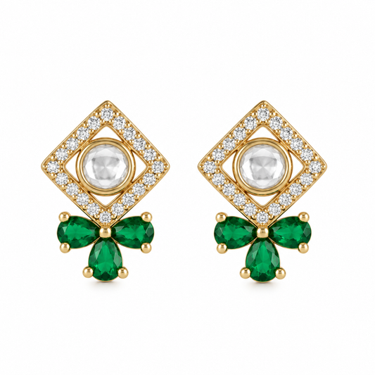 Emerald Bow Earrings