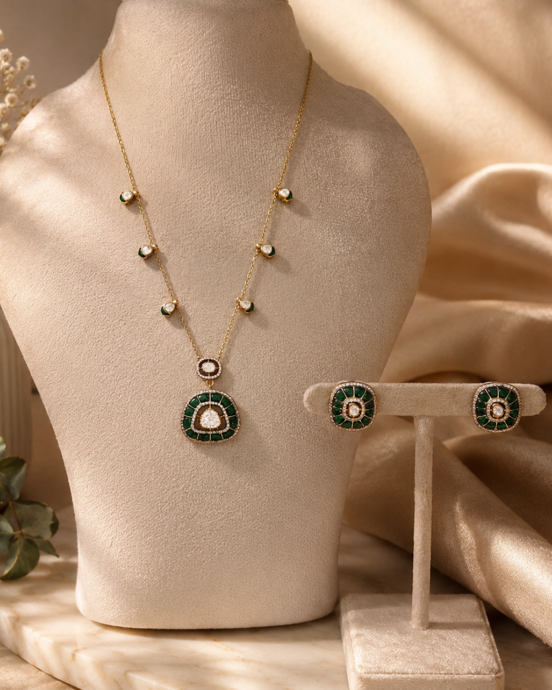 Emerald Reverie Pendant Set