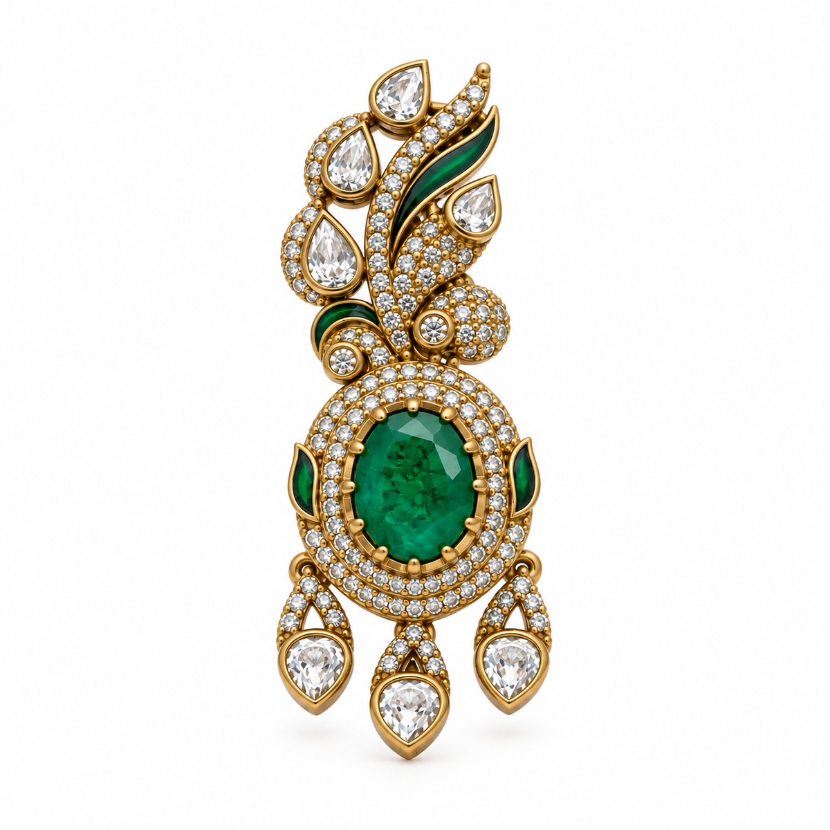 Emerald Éclat Brooch