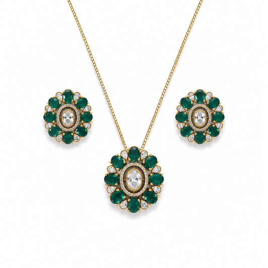 Emerald Regalia Pendant Set