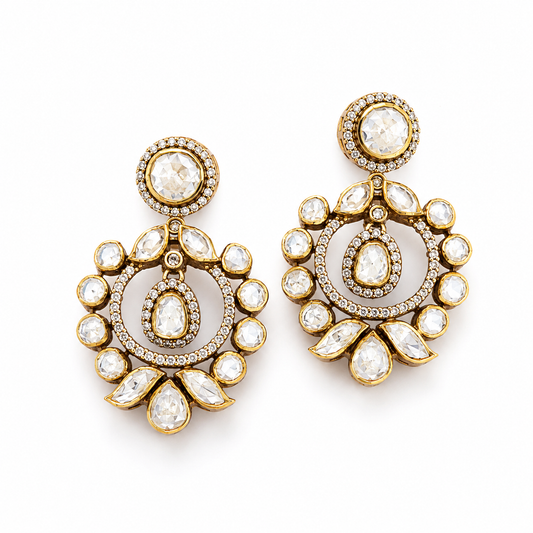 Heritage Polki Halo Earrings