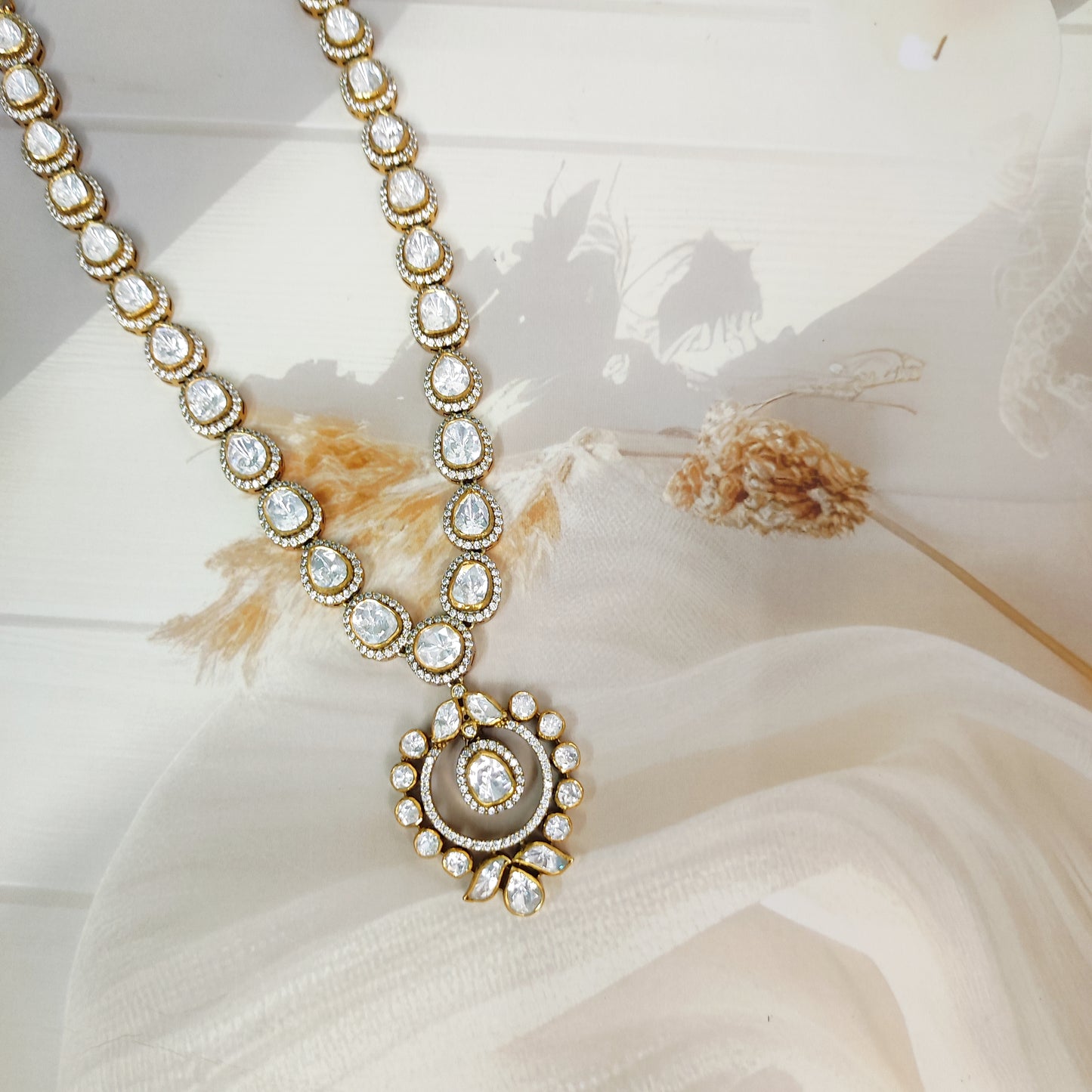 Heritage Polki Halo Necklace