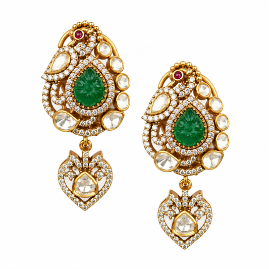 Mayura Panna Earrings