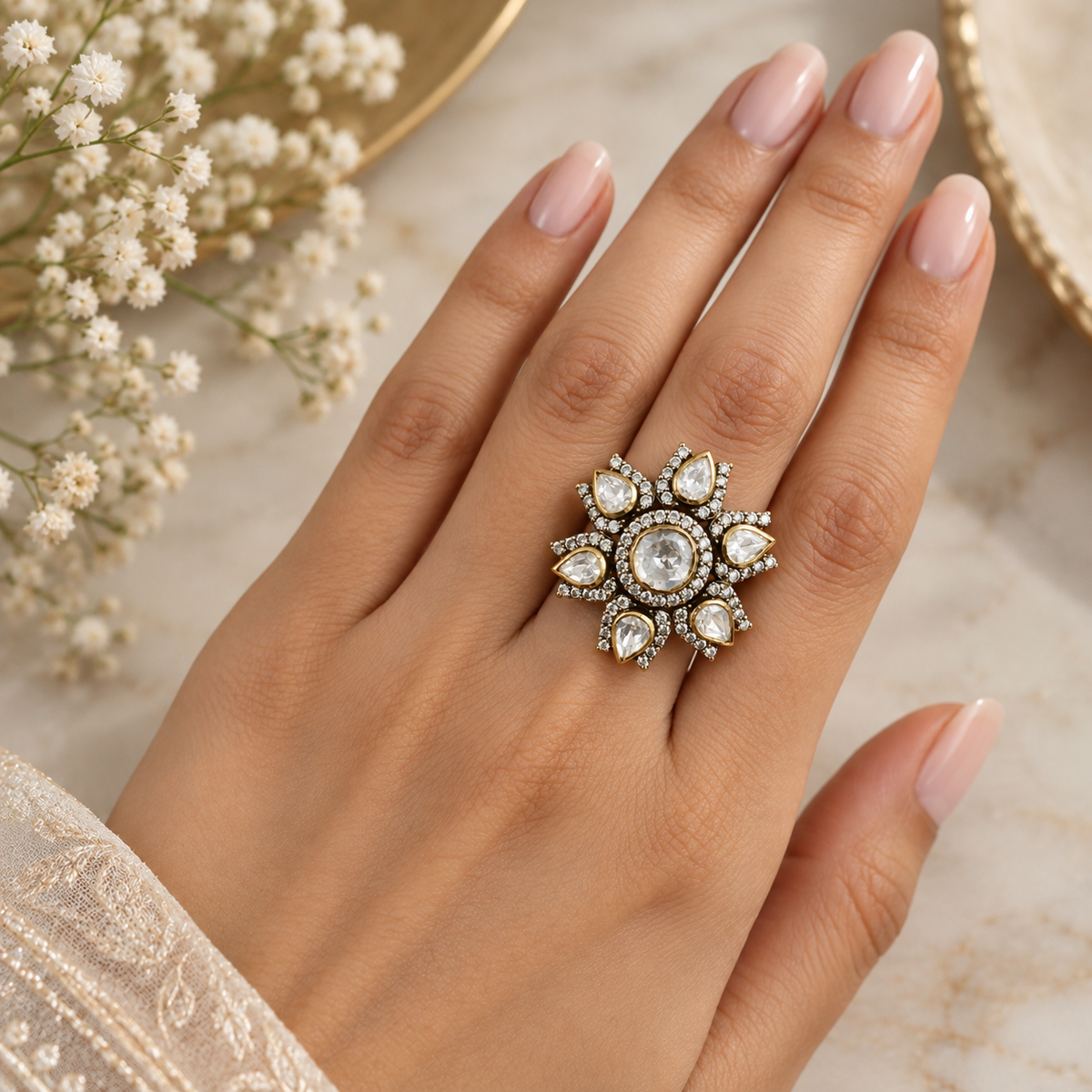 Petal Halo Ring