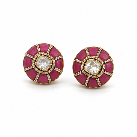 Pink Aura Studs