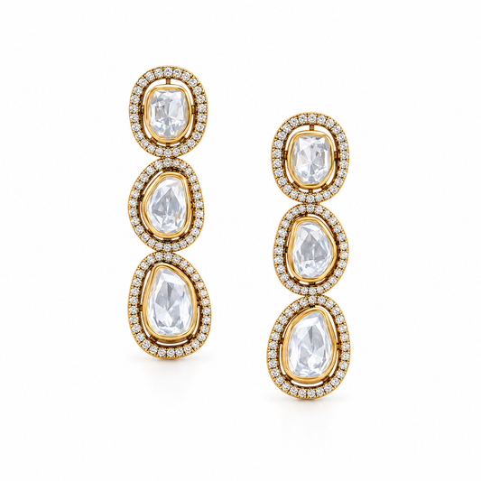Regal Polki Cascade Earrings