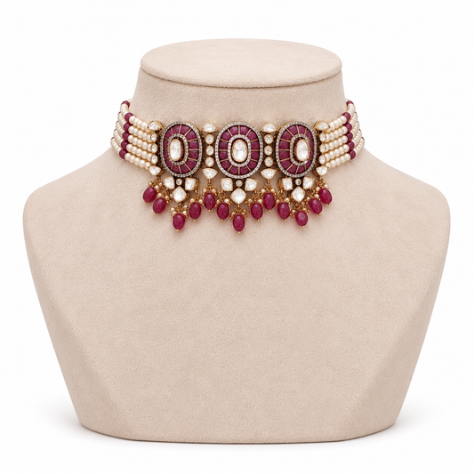 Regalia Ruby Pearl Choker