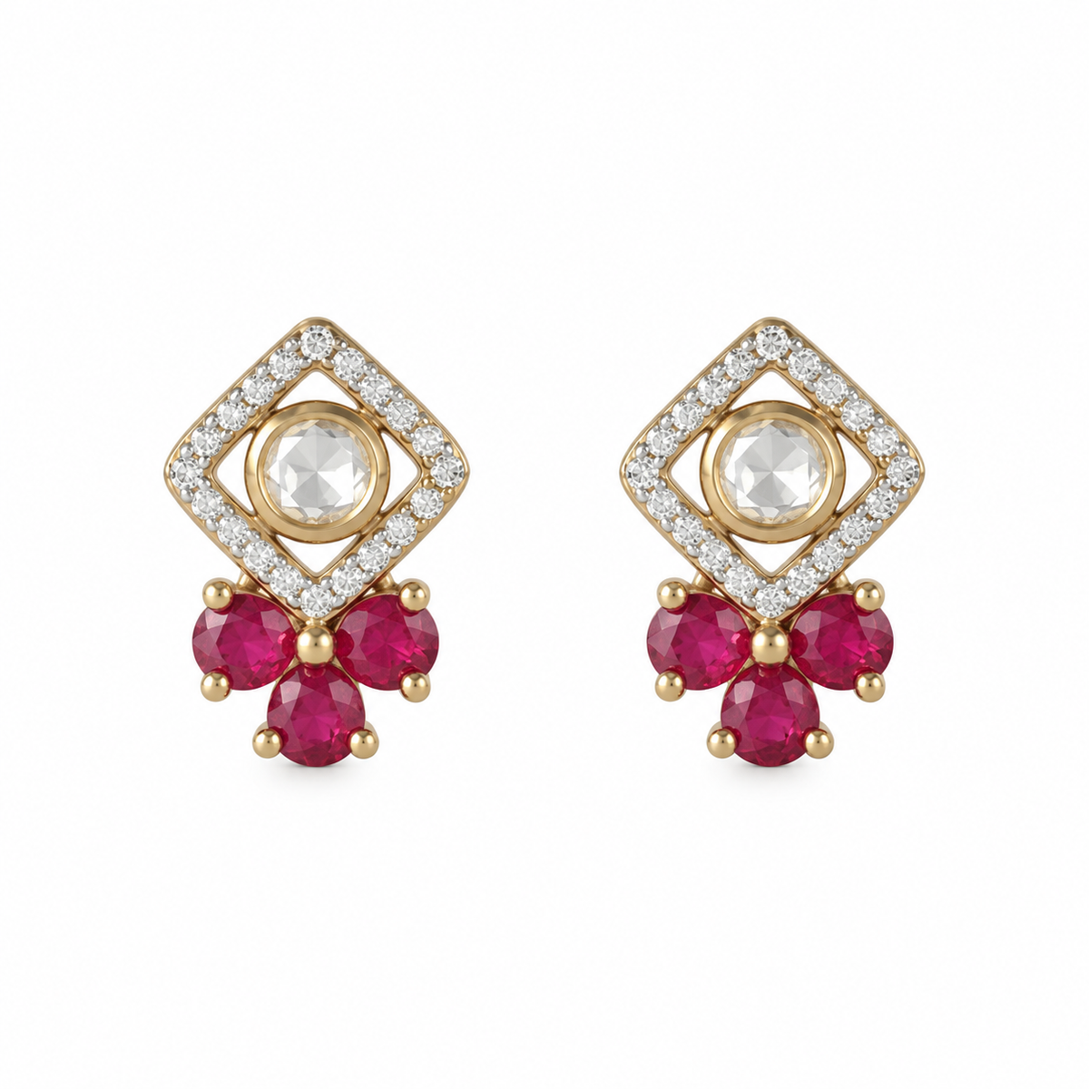 Ruby Bow Earrings