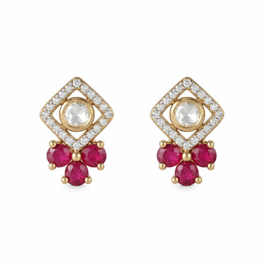 Ruby Bow Earrings
