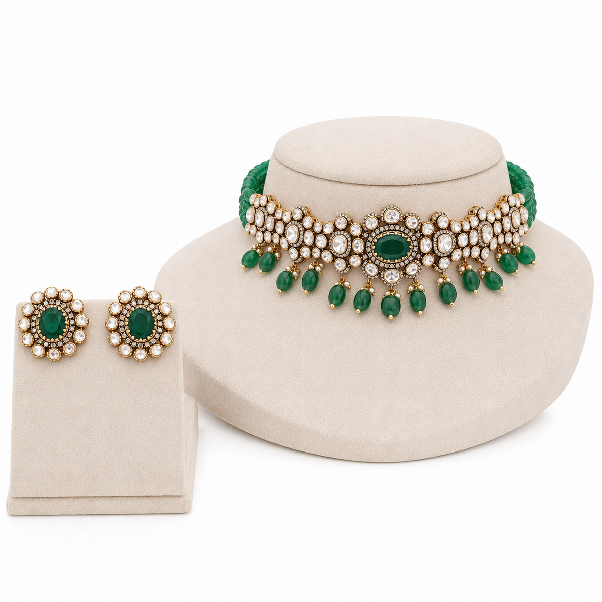 Virasat Emerald Choker Set