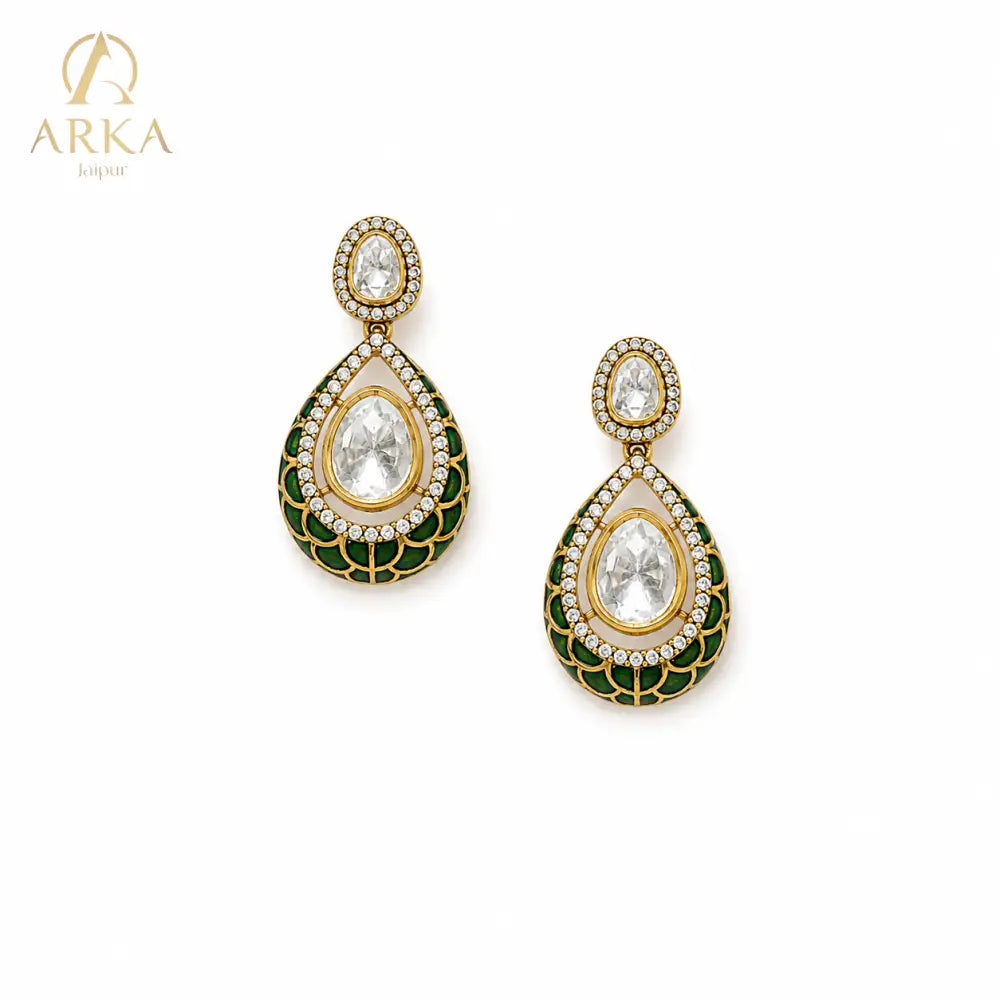 Emerald Embrace Earrings - Teardrop