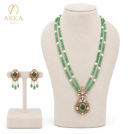 Sanjh Emerald Set - Pendant Sets